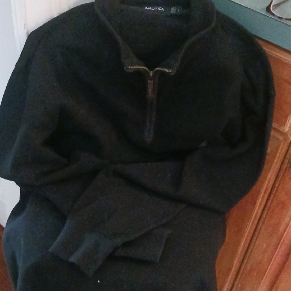 Nautica Men's Zip-Up Black Sweater